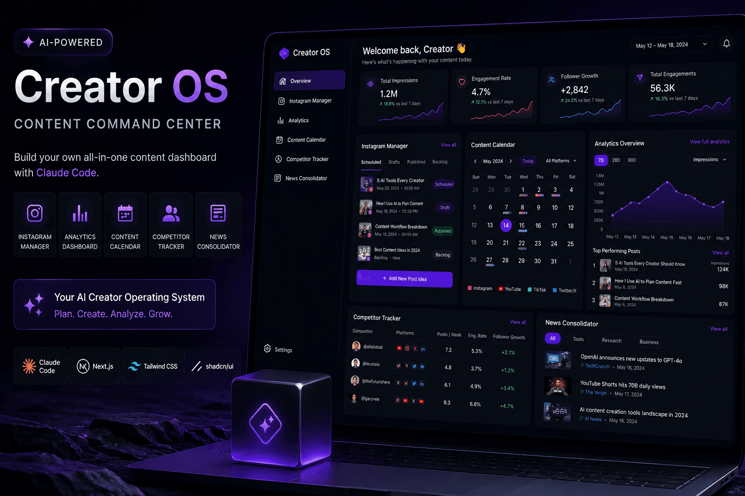 Build Your Own AI Creator OS with Claude Code π| Dark-Themed Content Dashboard Workflow